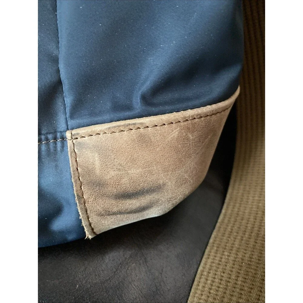 Timbuk2 Monterey Messenger Bag Leather Nylon Fold Over Padded